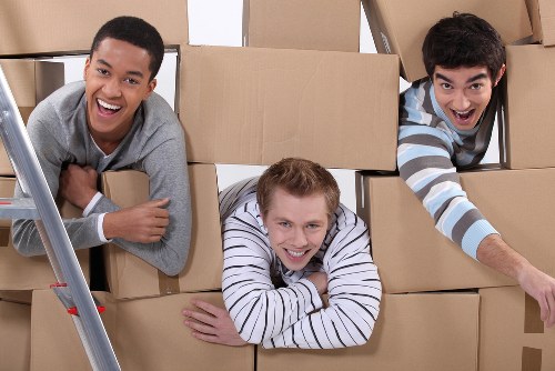 Packed moving boxes ready for a local house removal in Watford