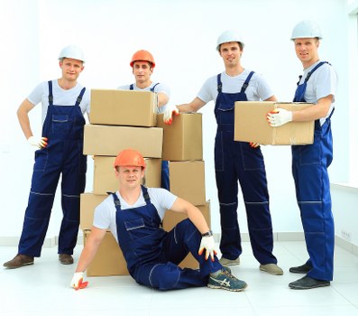 Packed moving boxes ready for a house removal in Watford
