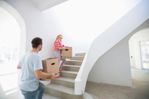 A local moving van handling furniture transport in Watford
