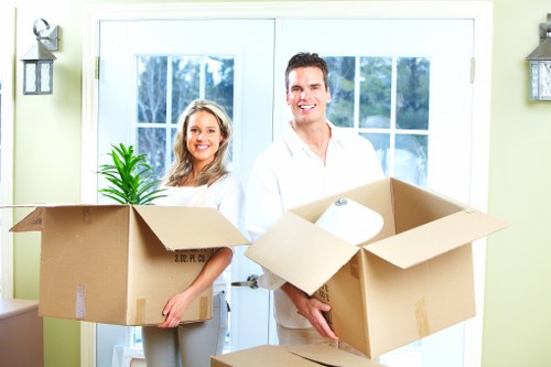 Loading furniture and boxes into a removal van for a Watford move