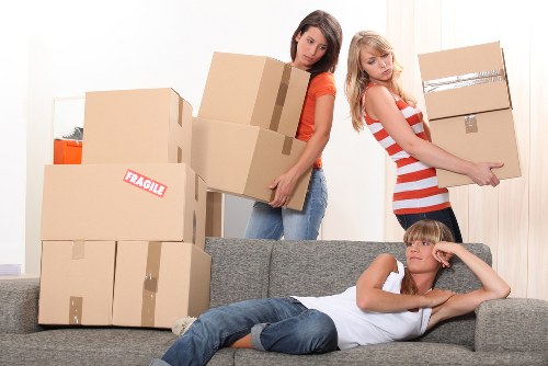Commercial removals crew assisting with an office move in Watford